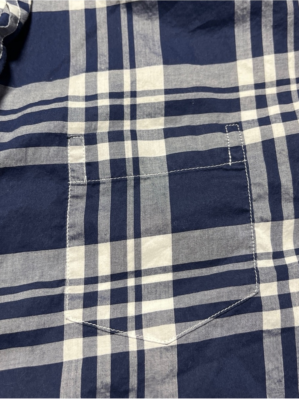 Frank & Eileen Eileen Italian Cotton Shirt Women’s Large Navy Plaid Relaxed EUC - Picture 7 of 11